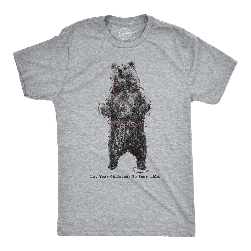 Men’s stylish checked long sleeve shirt -May Your Christmas Be Bear-Able Men's T Shirt