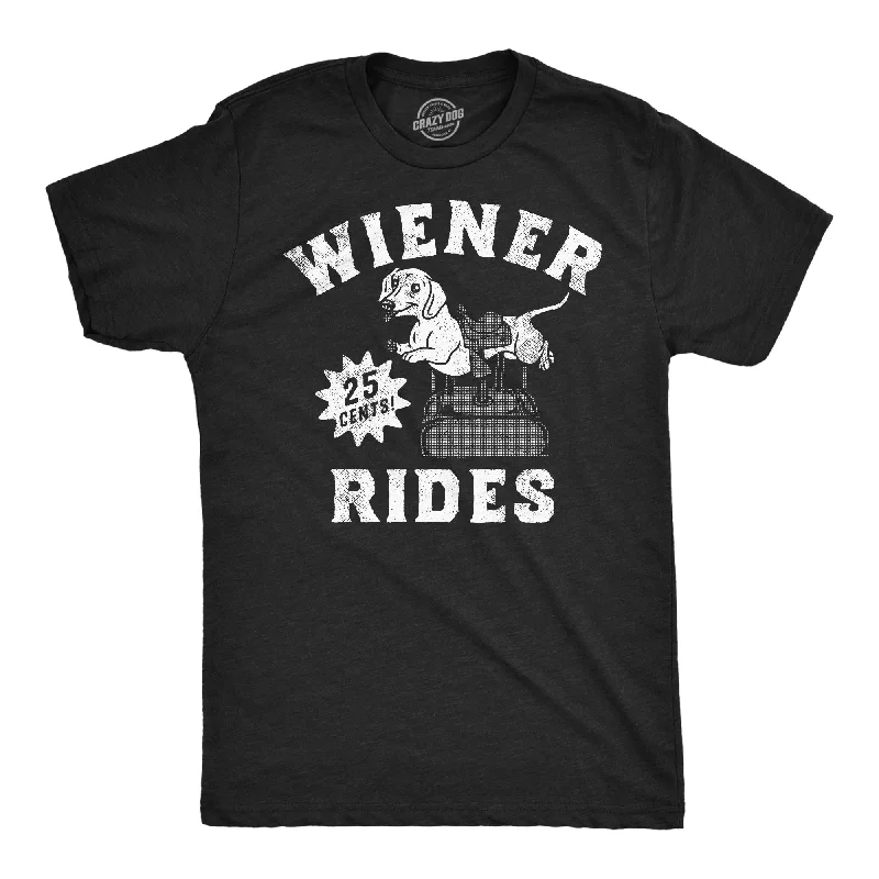 Men’s checkered long sleeve shirt -Mens Funny T Shirts Wiener Rides Sarcastic Dog Graphic Novelty For Men