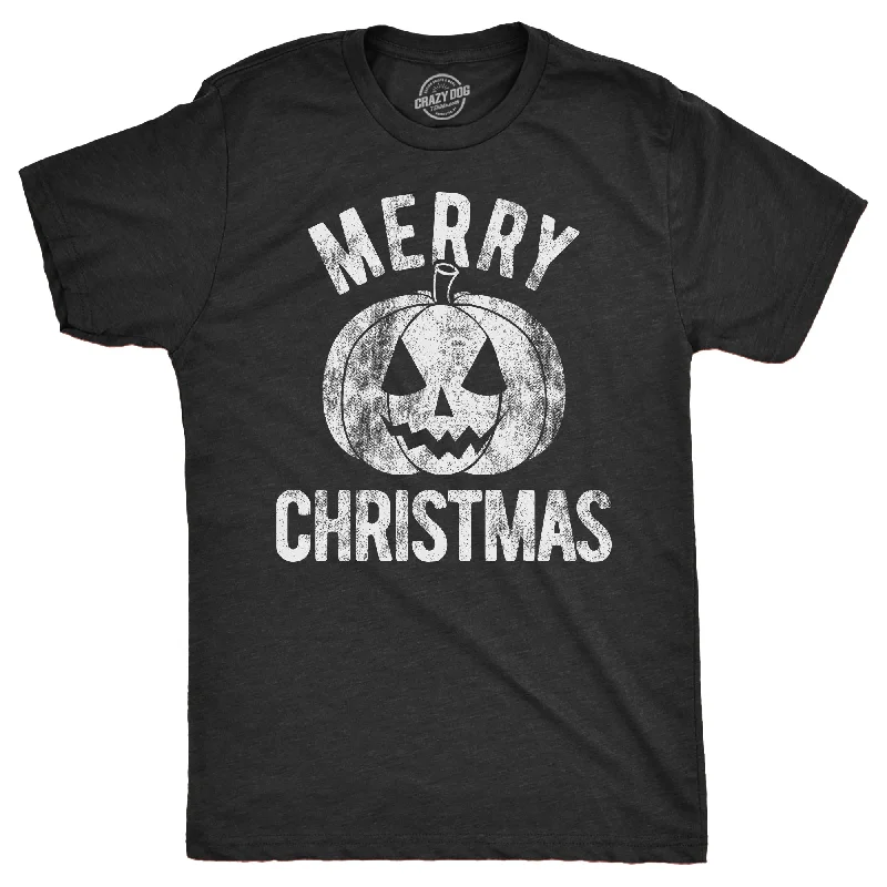 Men’s long sleeve shirt -Merry Christmas Pumpkin Men's T Shirt