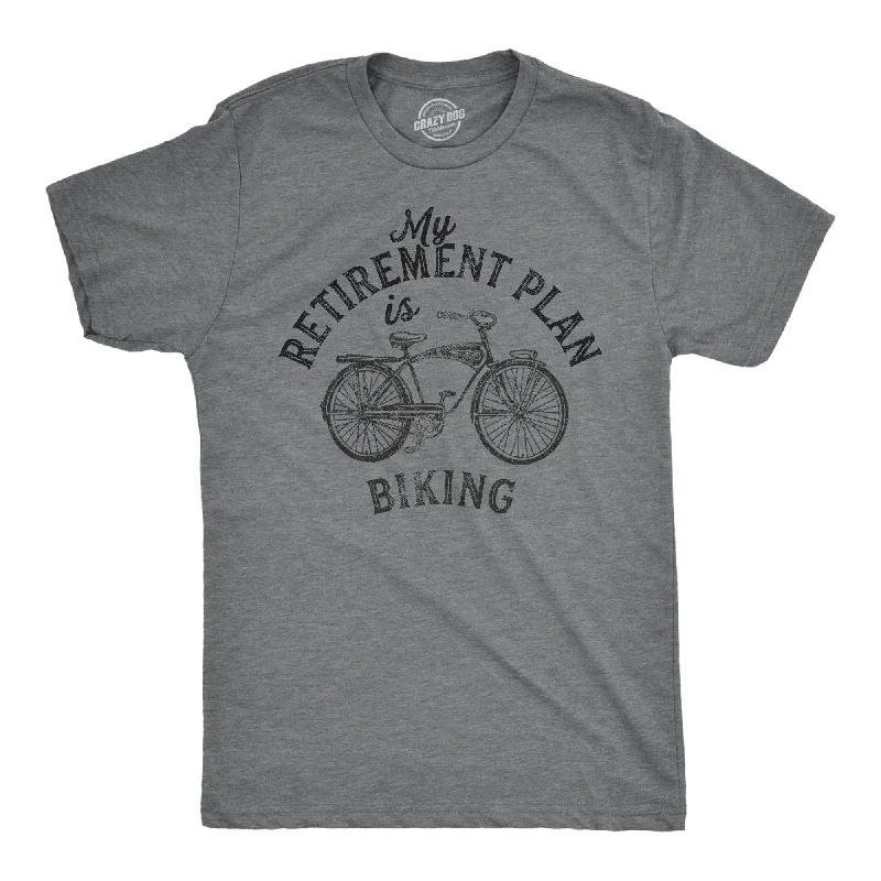 Men’s checked shirt for office -My Retirement Plan Is Biking Men's T Shirt