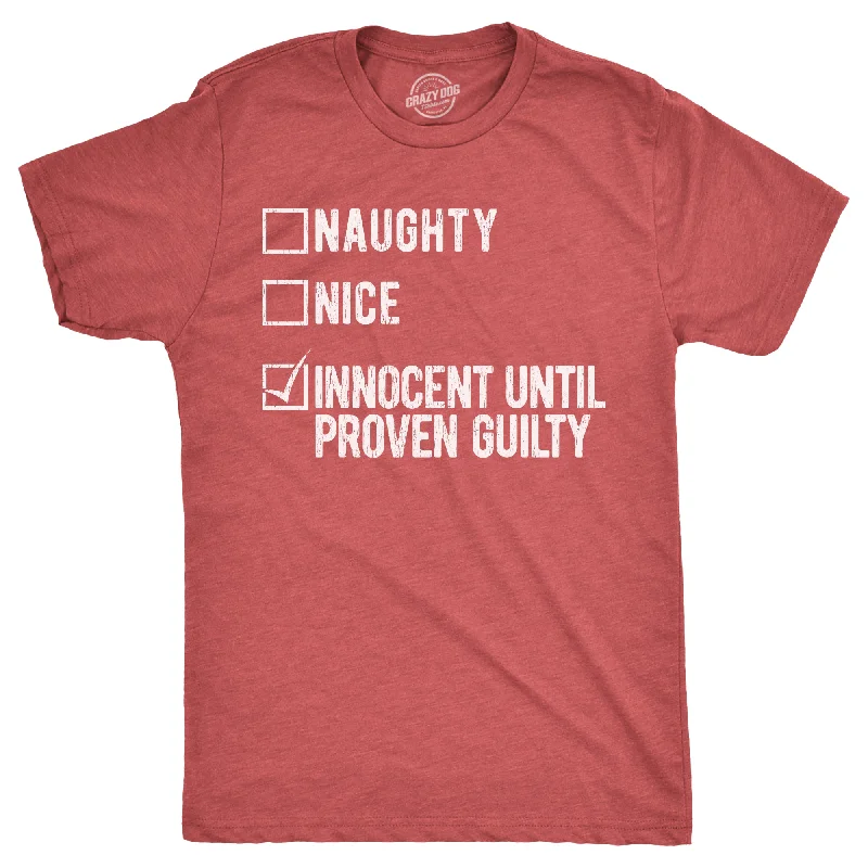 Men’s fitted button-down shirt -Naughty Nice Innocent Until Proven Guilty Men's T Shirt