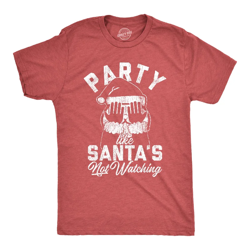 Men’s black button-up shirt -Party Like Santa's Not Watching Men's T Shirt