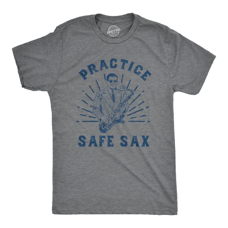 Men’s casual fit shirt -Practice Safe Sax Men's T Shirt