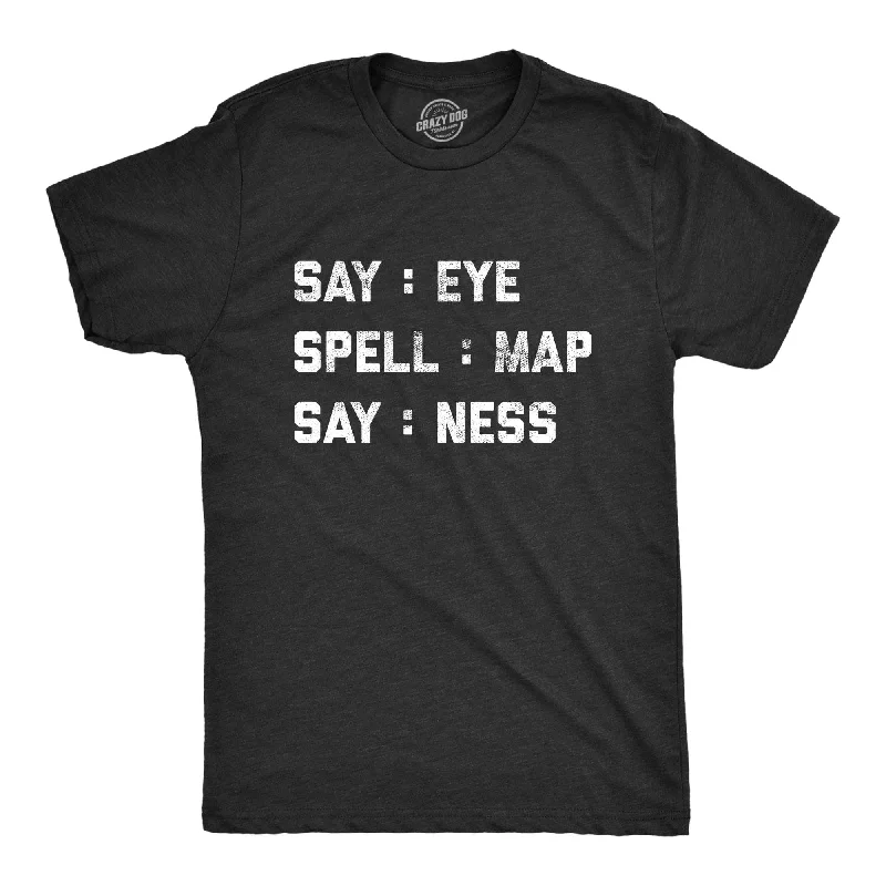 Men’s vintage button-down shirt -Say: Eye Spell: Map Say: Ness Men's T Shirt