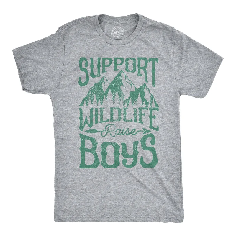 Men’s shirt for formal occasions -Support Wildlife Raise Boys Men's T Shirt